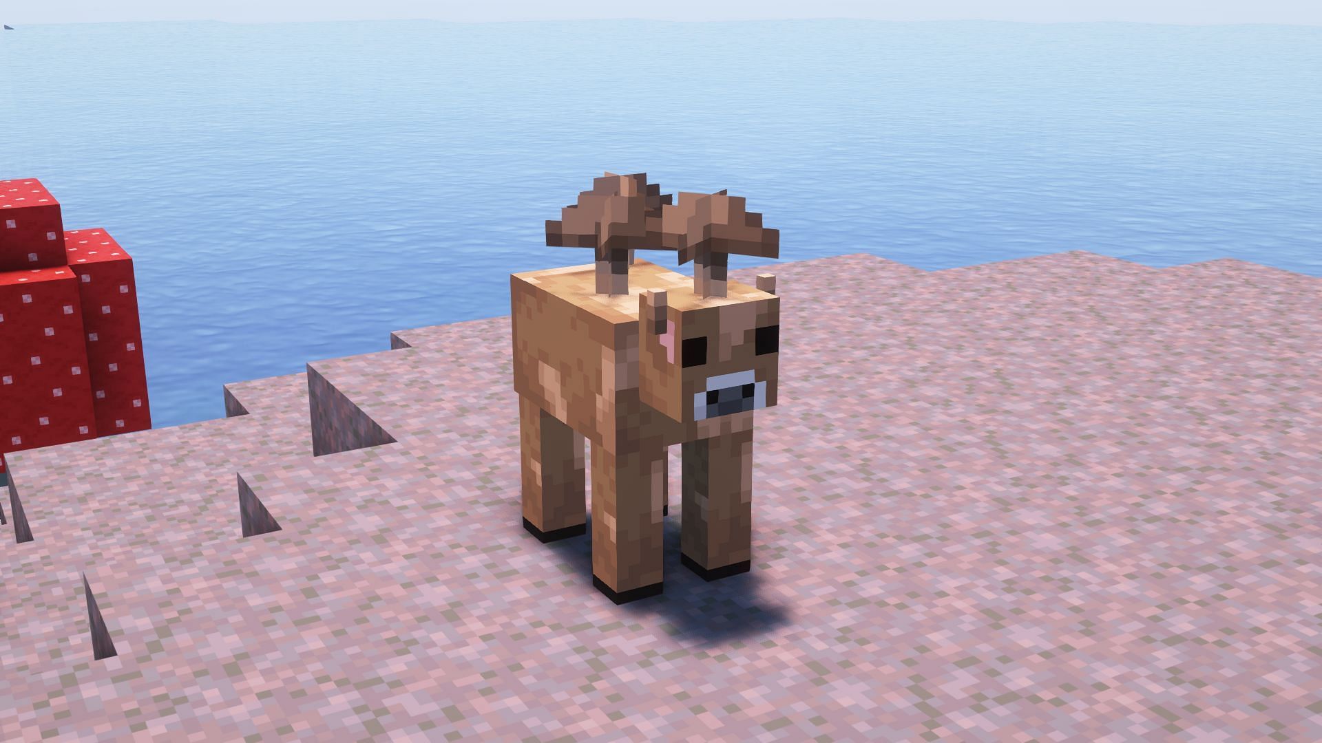 A brown mooshroom in the game (Image via Mojang)